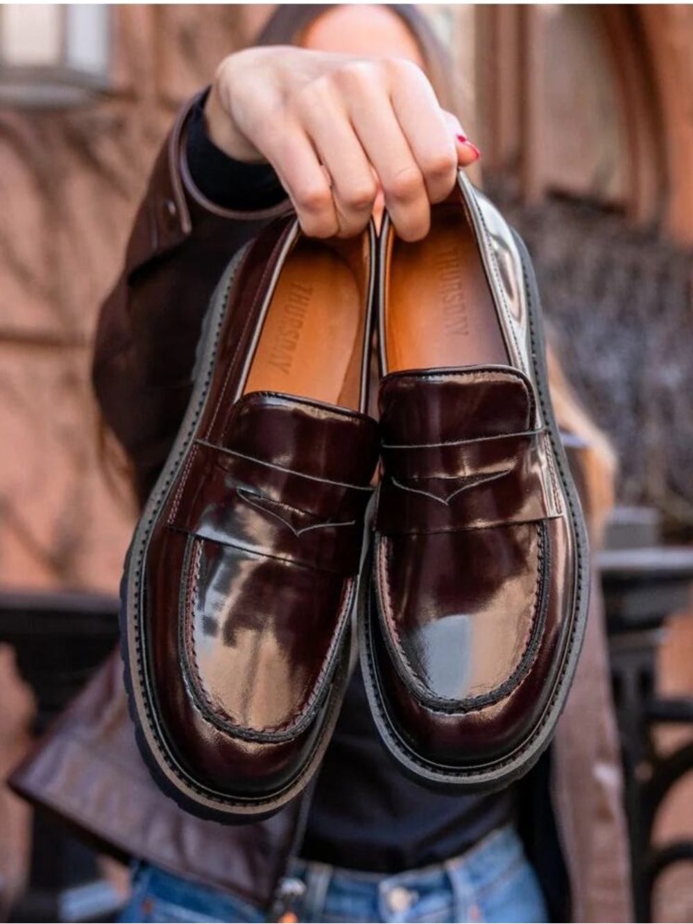Thursday Boot Company Penny Loafers Leather  Classic Chic Preppy Minimalist 8.5